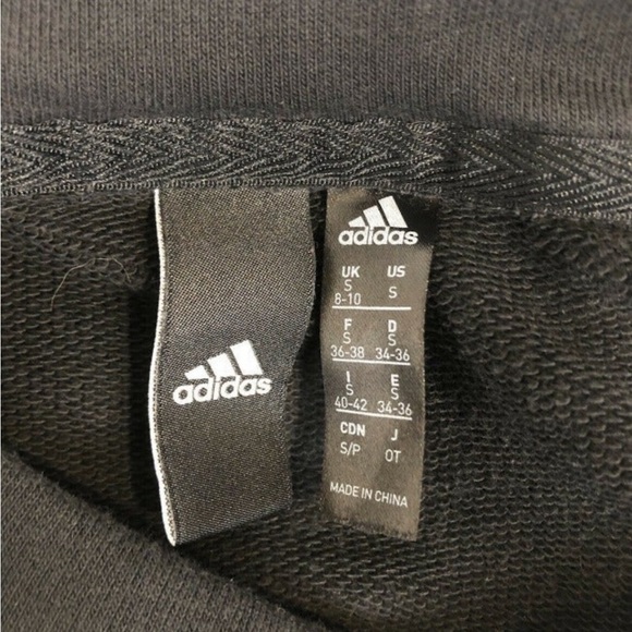 Adidas Est. 1949 Herzogenaurach Sweatshirt Crew Neck Pullover Women Black Small - Picture 3 of 11